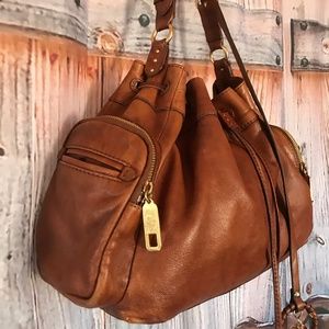 JUICY COUTURE Brown Leather drawstring Shoulder